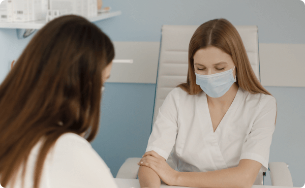 Пациентка на консультации у психотерапевта